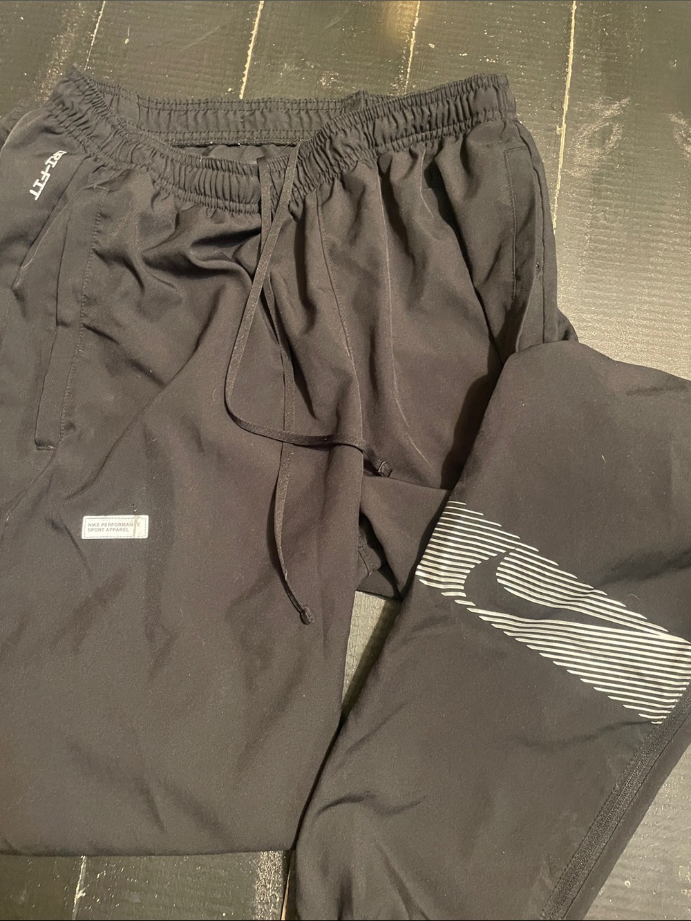 Nike Black Track Pants with White Logo